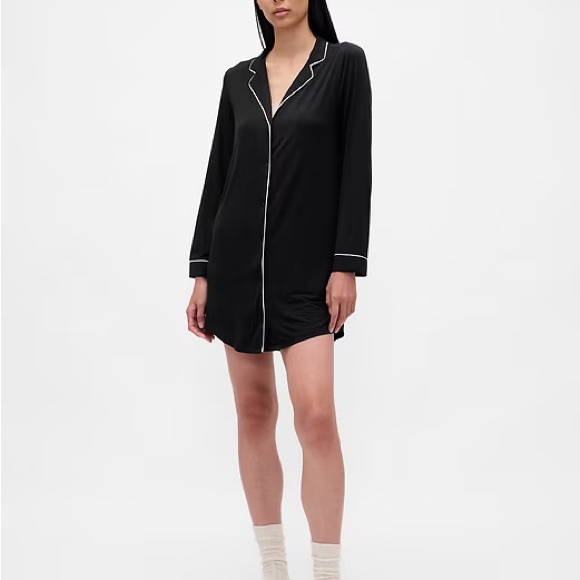 GAP Other - GAP Softest Modal PJ Pajama Shirtdress in Black
